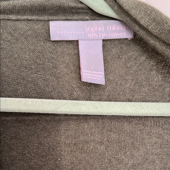 Olive Green Open Front Cardigan Sweater - Picture 2 of 2